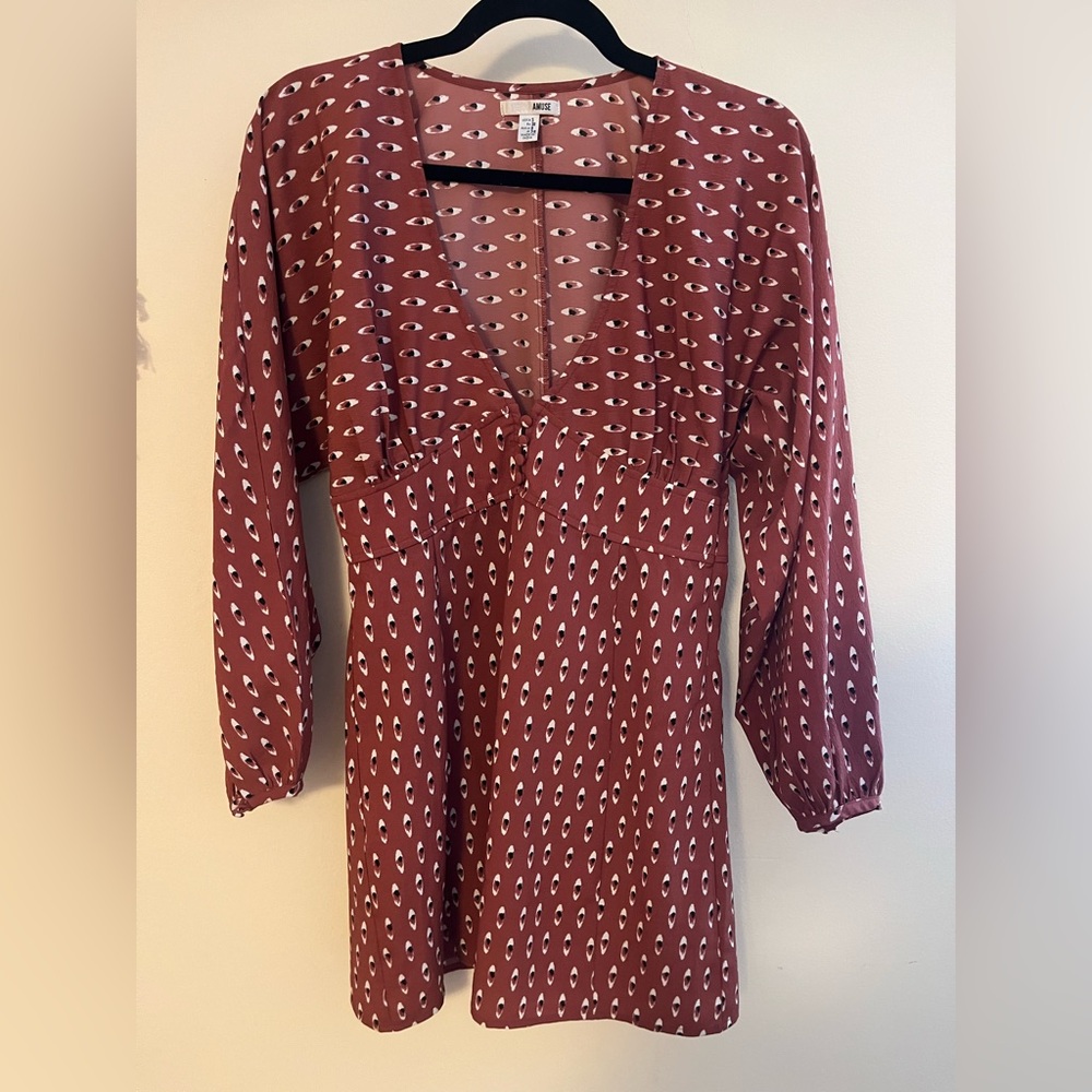 Elegant Brown Patterned Dress